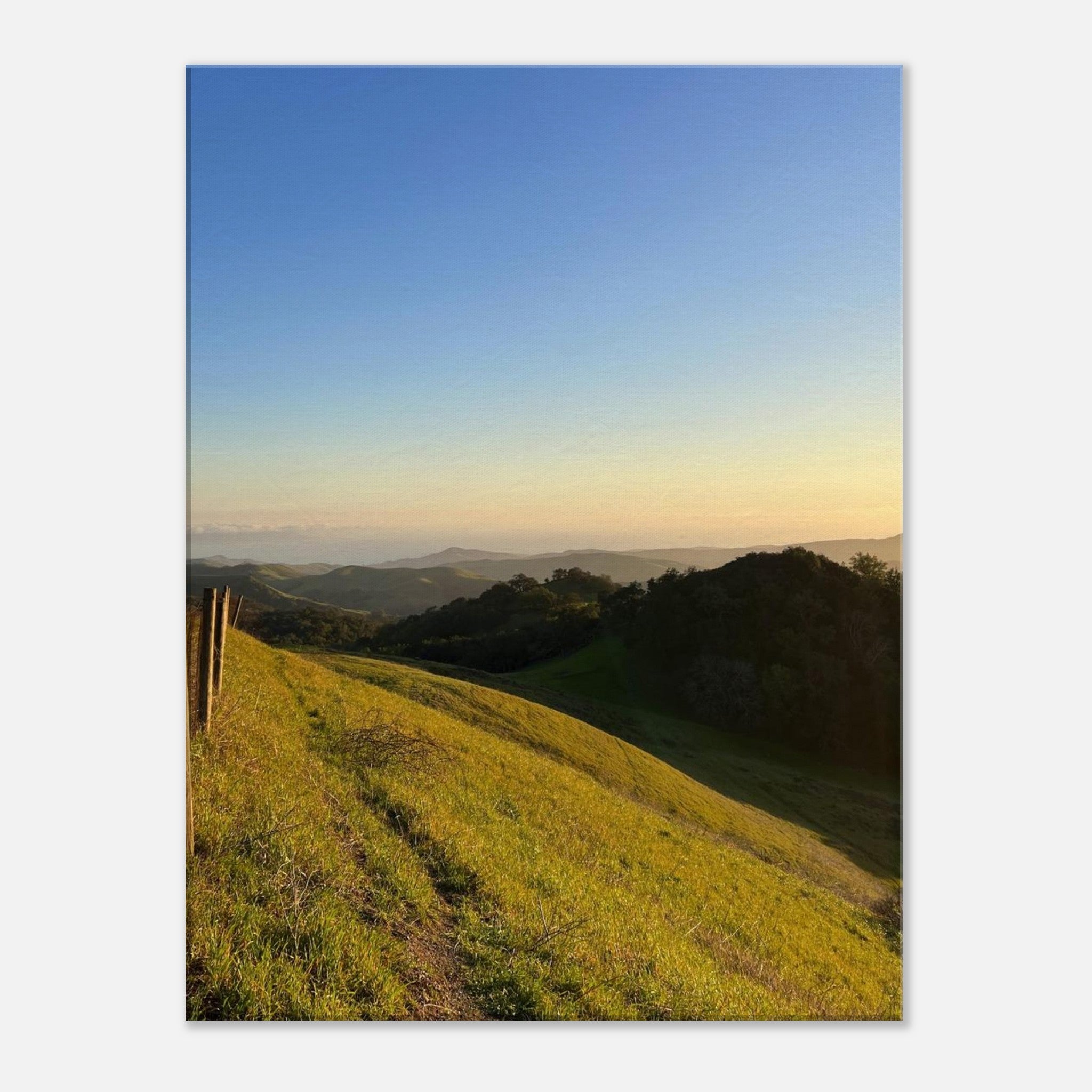 California canvas wall art featuring a Central Coast sunset print, vibrant colors and scenic coastal view, studio edition.