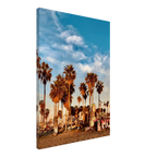 SoCal Beach canvas print featuring palm trees and graffiti-inspired California wall art, vibrant and artistic wall decor.