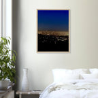 Premium wooden framed canvas print of Los Angeles Downtown Nightglow, elegant California wall art by My Store, studio edition holiday 25.