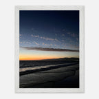 Premium wooden framed poster of a vibrant SoCal fall sunset, depicting California scenery in semi-glossy artwork for home decor.