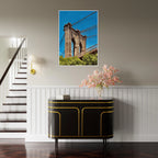 Framed NYC Brooklyn Bridge poster featuring Dumbo view, perfect for travel decor, by My Store in print material.
