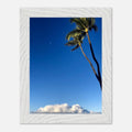 Hawaii Volcano Clouds and Pacific scene framed poster by CaliCuration, showcasing vibrant island landscape in travel collection print.