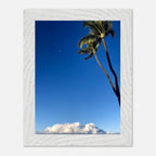 Hawaii Volcano Clouds and Pacific scene framed poster by CaliCuration, showcasing vibrant island landscape in travel collection print.
