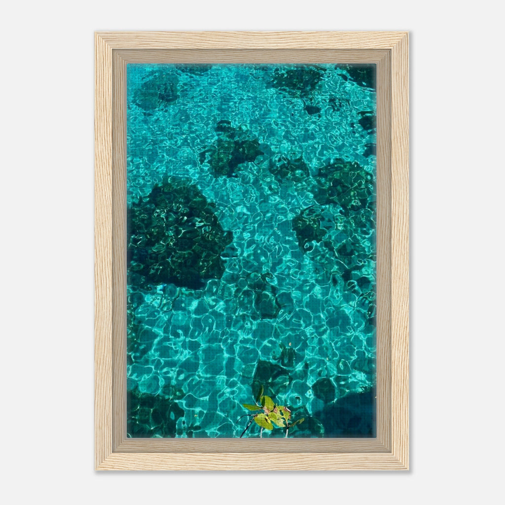 Vibrant tropical summer coastal artwork framed print from the Studio Edition Travel Collection, showcasing natural beach scenery on canvas.
