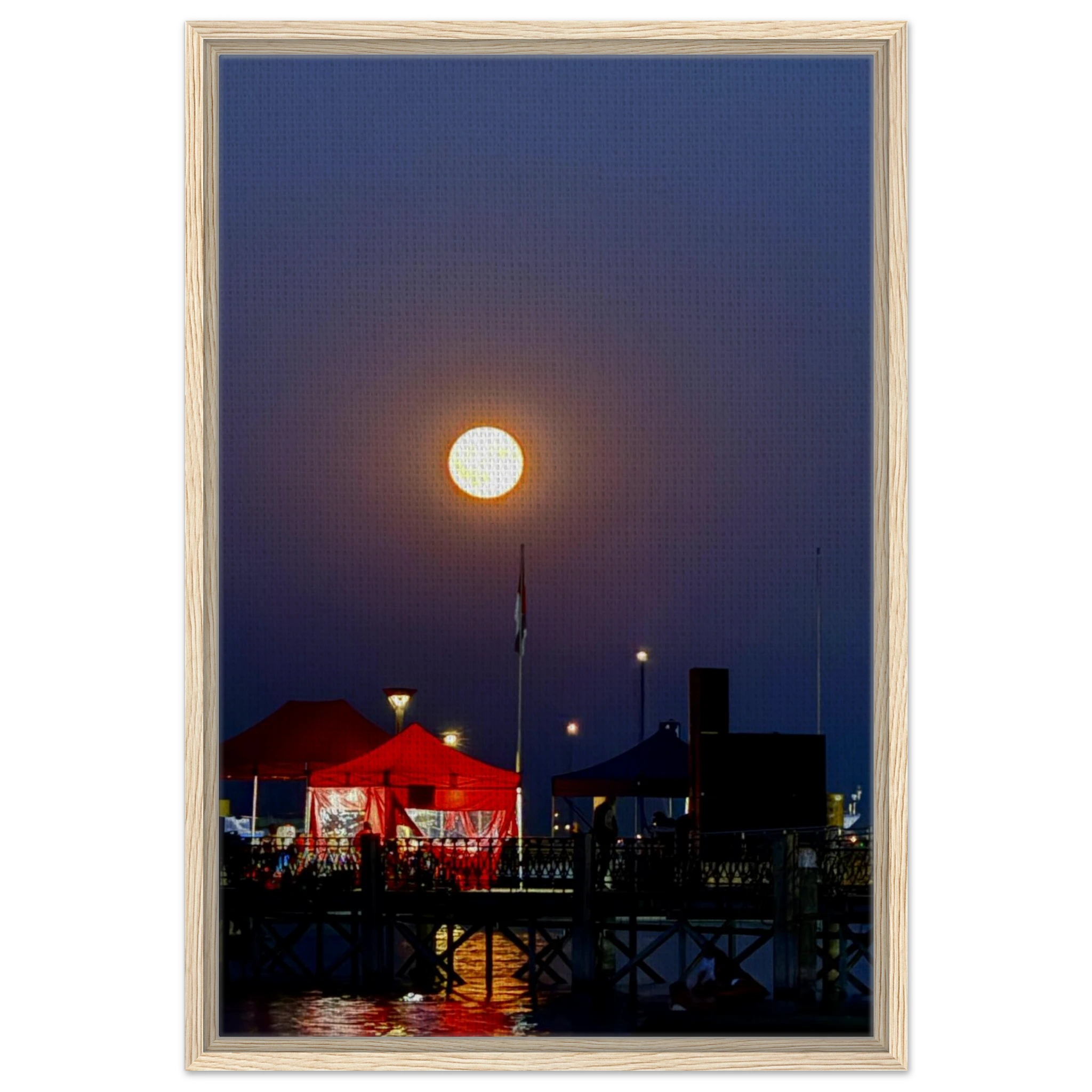 Mystical Fall Full Moon wooden framed canvas print from CaliCuration's Travel Collection, Studio Edition Spring 2026.