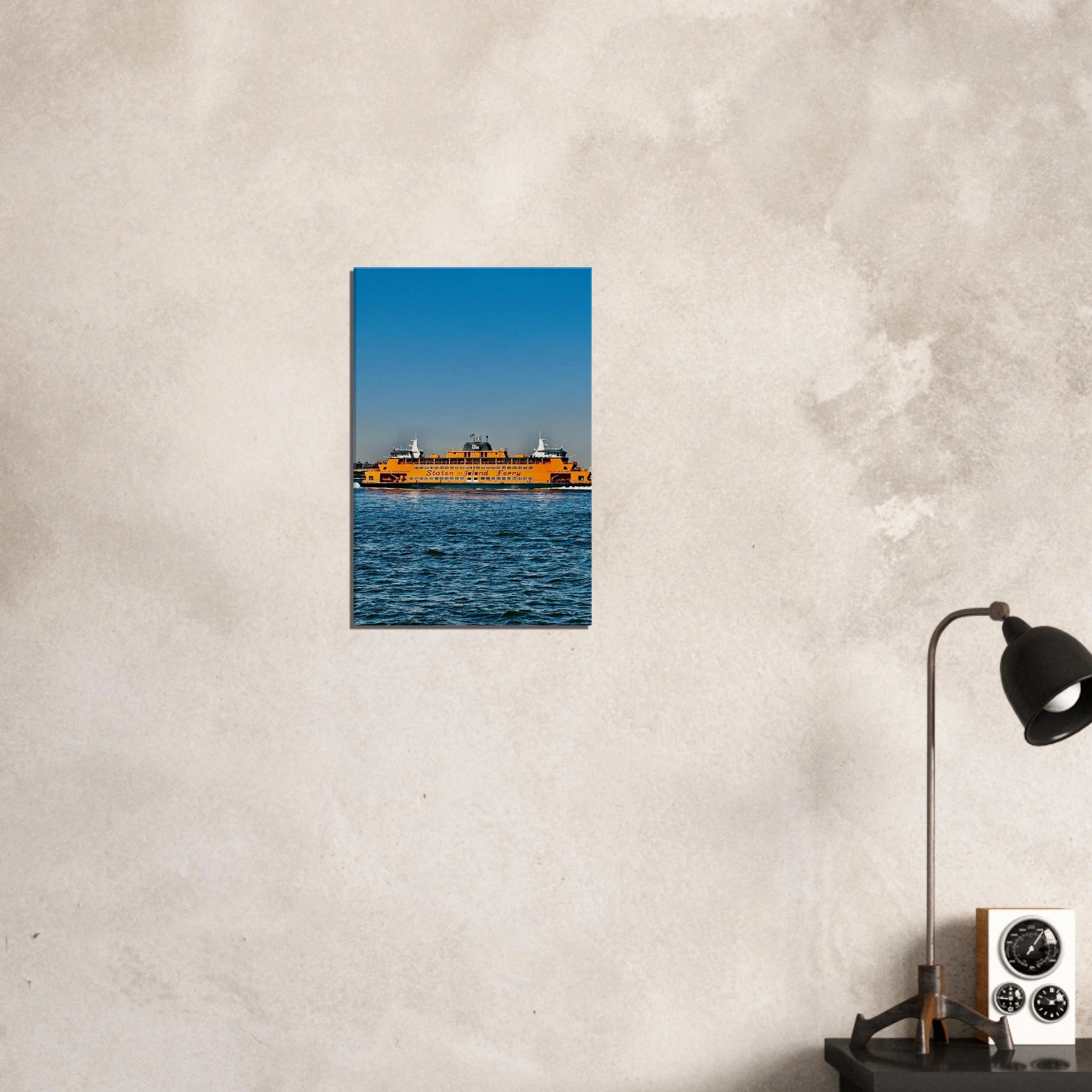 CaliCuration NYC Skyline canvas print featuring the Staten Island Ferry, part of the Travel Collection, studio edition artwork.