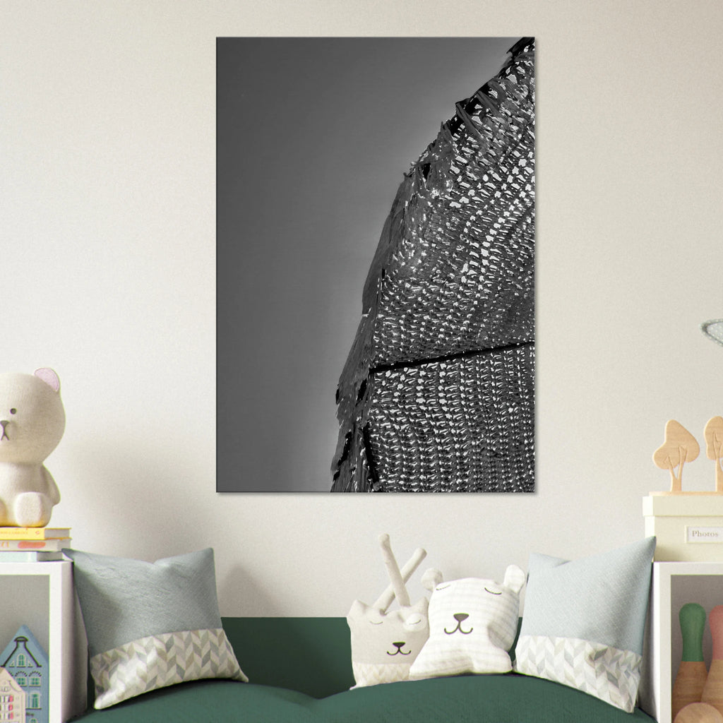 Minimalist black and white abstract canvas wall art from the Architectural Light Study collection, featuring travel-inspired designs.