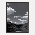 Black and white mounted framed poster of a German river view, part of the Studio Edition travel collection.