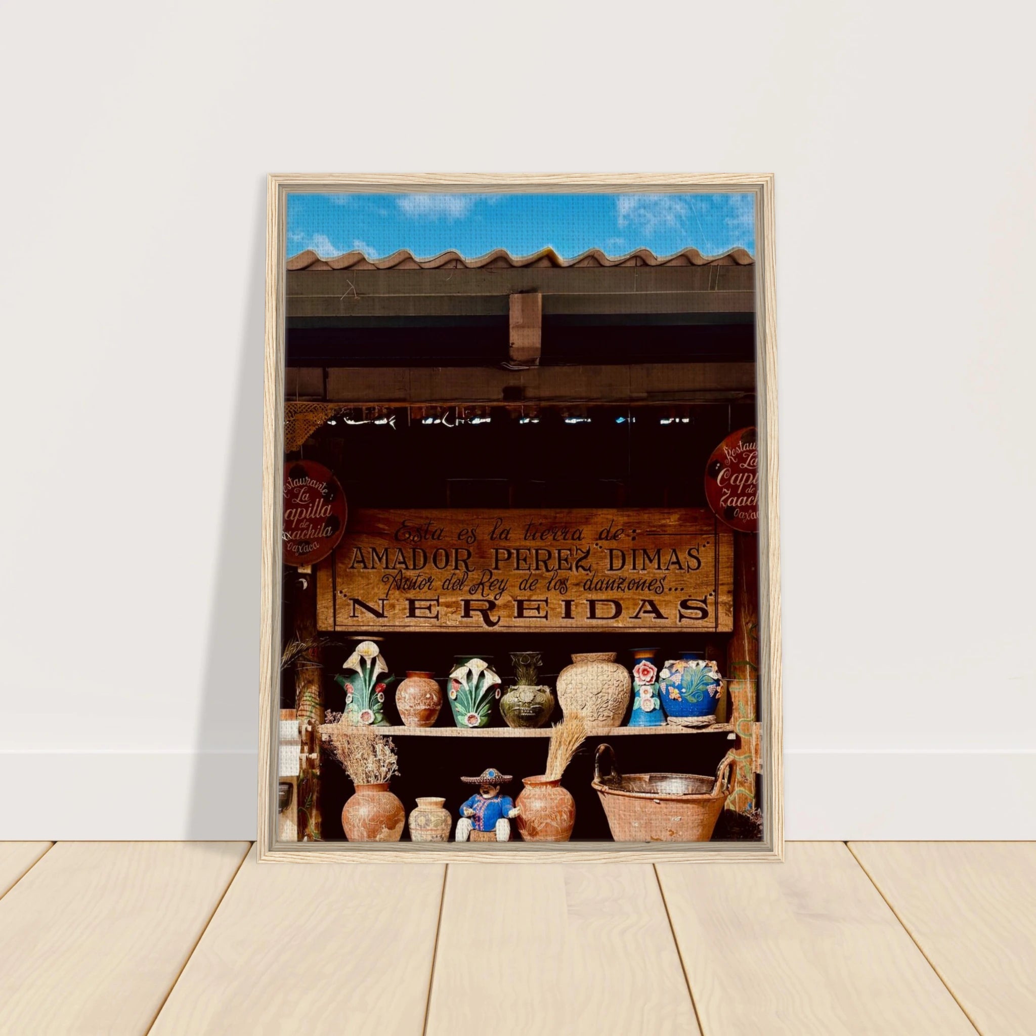 Framed canvas print of Oaxaca street fair in Mexico, part of CaliCuration's travel collection, Studio Edition Spring 2026 artwork.