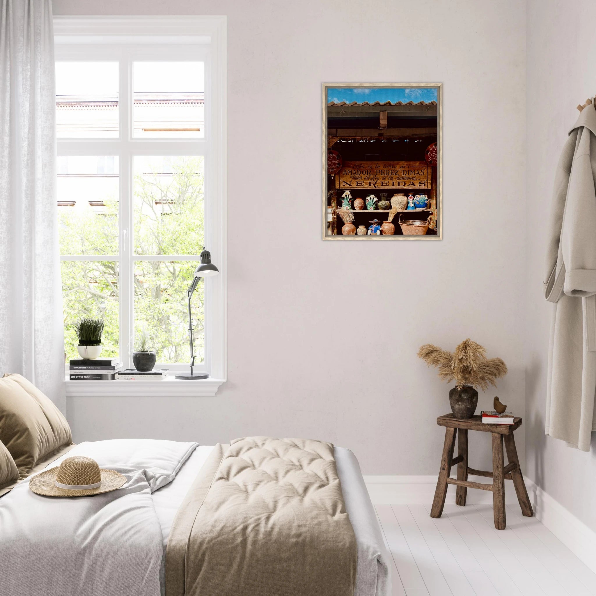 Framed canvas print of Oaxaca street fair in Mexico from CaliCuration's Travel Collection, vibrant colorful scene artwork.