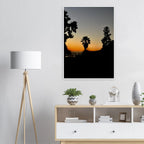 Framed poster of Winter Sunset over Laurel Canyon in Hollywood Hills, California, featuring vibrant sunset colors and natural landscape.