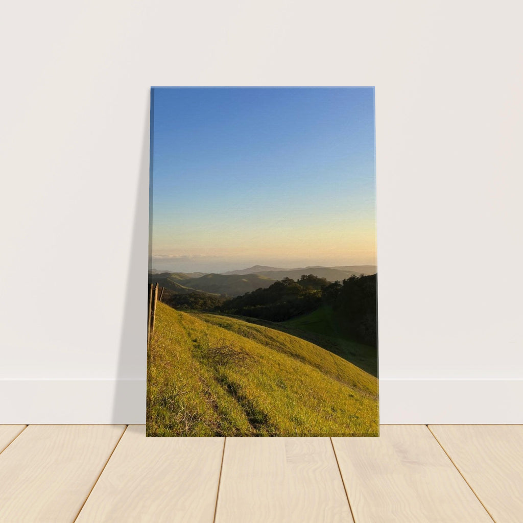 California canvas wall art depicting a Central Coast sunset, featuring vibrant colors and scenic coastal landscape.