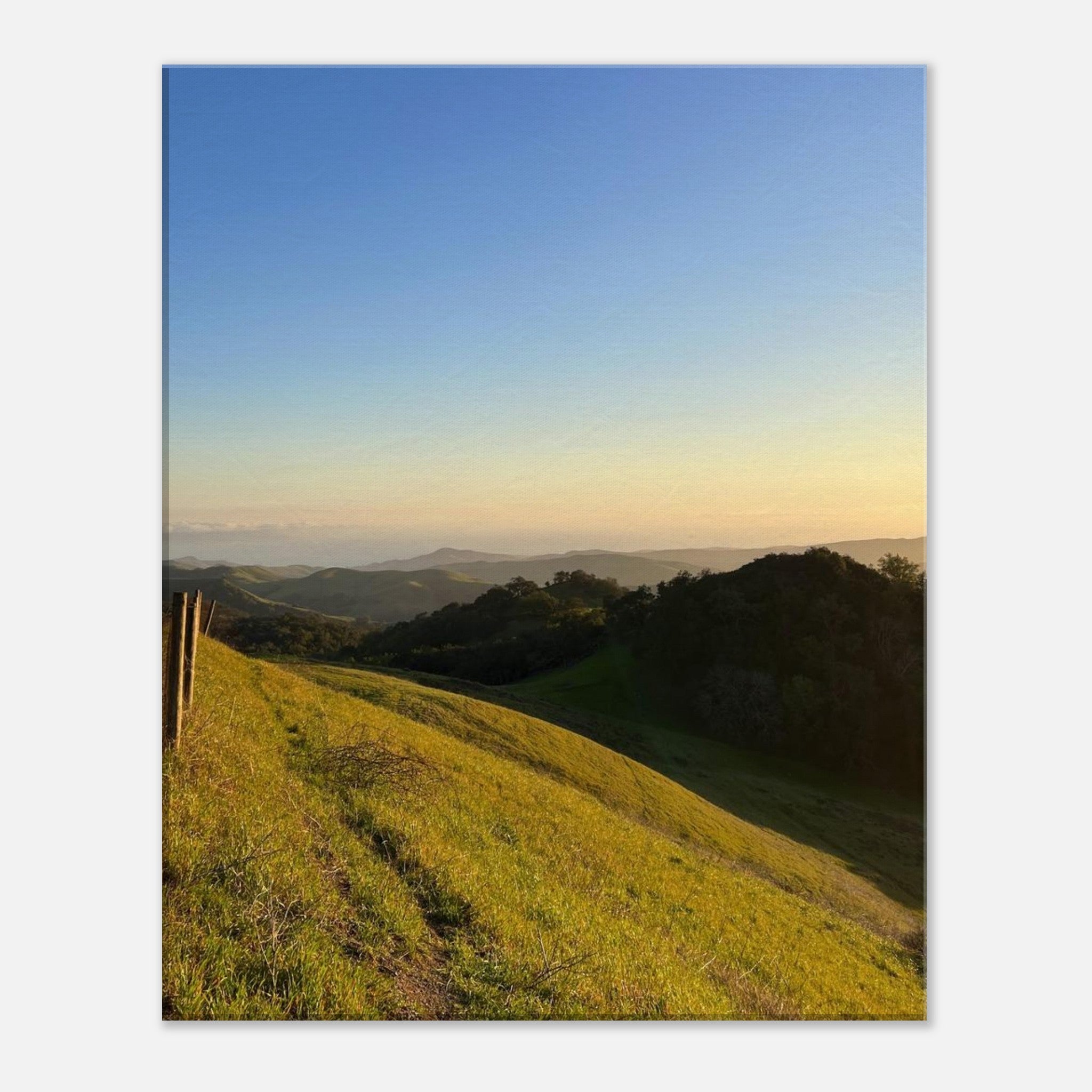 California canvas wall art featuring a Central Coast sunset print, showcasing vibrant colors and scenic coastal views.