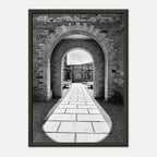 Black and white framed print of the Cotswolds Estate countryside artwork, featuring scenic English rural landscape.