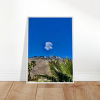 Palm Springs cloud mounted wooden framed poster showcasing California scenery, stylish home decor art by My Store.
