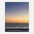 SoCal Fall Sunset canvas print by My Store featuring a vibrant California sunset and moonlit sky, studio edition holiday artwork.