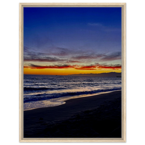 California SUNSET WALL Art print by CaliCuration featuring Venice Beach scene on wooden framed canvas, studio edition for spring 2026.