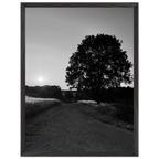 Mounted wooden framed poster of a black and white summer scene in the English Cotswolds from the Studio Edition travel collection.