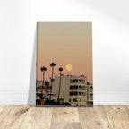 California canvas wall art featuring a SoCal beach scene, perfect as bedroom wall hanging, printed on high-quality material.