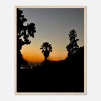 Winter Sunset Laurel Canyon Hollywood Hills framed poster featuring California landscape art with a sunset scene and artistic studio edition design.