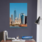 NYC skyline canvas print featuring the World Trade Center and Staten Island Ferry in the Travel Collection by My Store.
