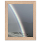 Black and white mounted framed poster of a post-summer storm rainbow, part of the California Central Coast travel collection.
