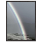 Black and white mounted framed poster of post-summer storm rainbow from the California Central Coast travel collection, studio edition spring 2026.