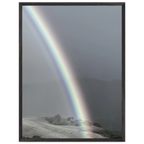 Black and white mounted framed poster of a post-summer storm rainbow from the California Central Coast travel collection, studio edition.
