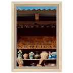 Oaxaca Street Fair framed canvas print by CaliCuration from the Mexico Travel Collection, showcasing vibrant street festival scenes.