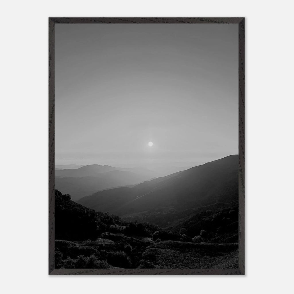 Black and white mounted framed poster of California Central Coast sunset, part of My Store's Studio Edition travel collection.