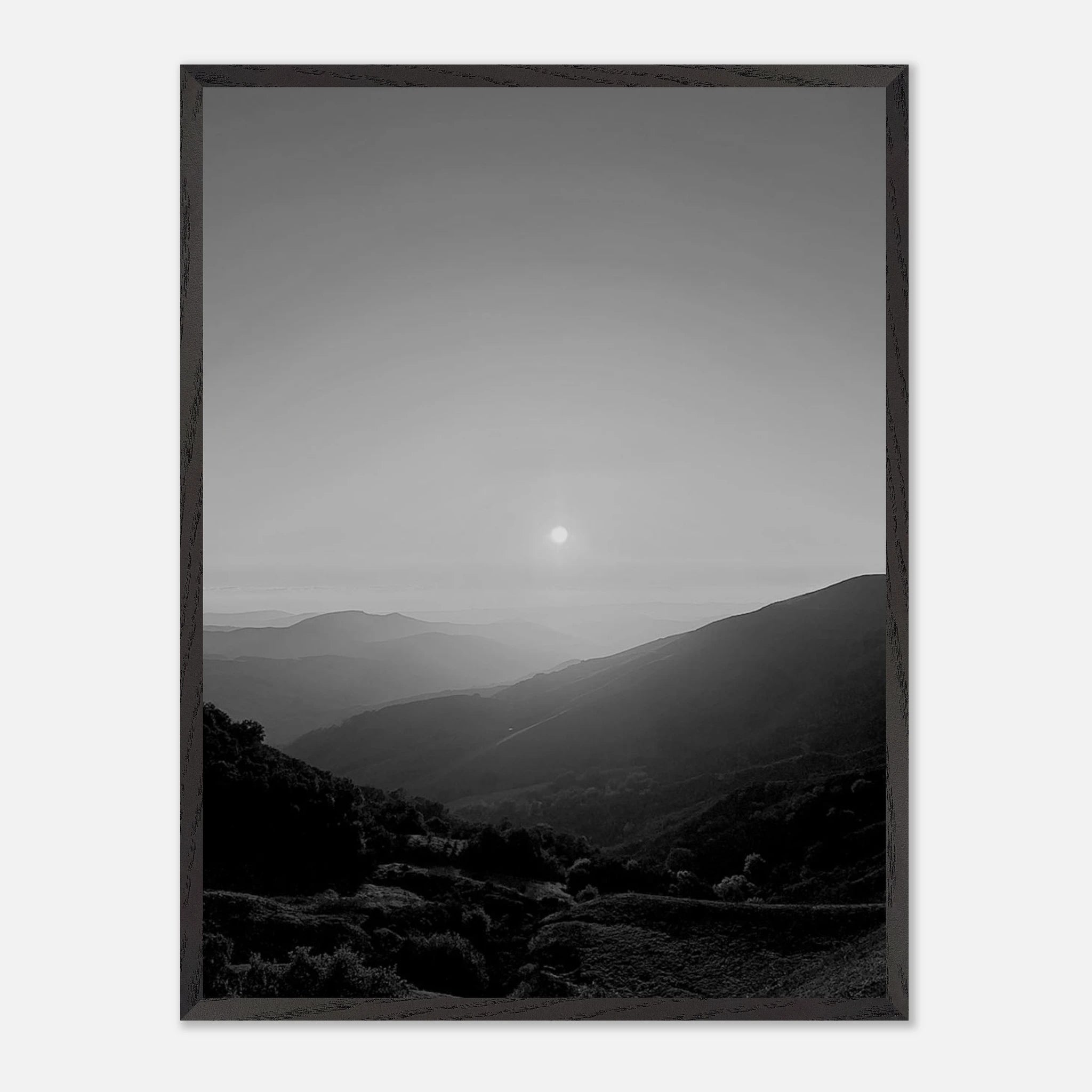 Black and white mounted framed poster of California Central Coast sunset, part of My Store's Studio Edition travel collection.