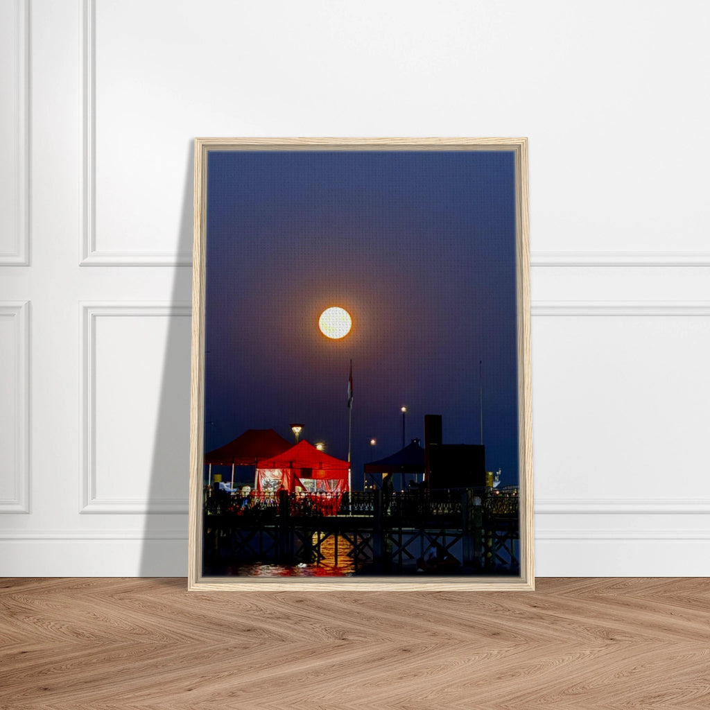 Mystical Fall Full Moon wooden framed canvas print from CaliCuration's Travel Collection Spring '26, featuring a vibrant full moon scene.