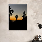 Winter Sunset Laurel Canyon Hollywood Hills framed poster featuring California landscape art with vibrant sunset colors and scenic mountain views.