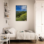 Malibu Canyon Wildflowers wooden framed poster on museum-quality matte paper wall art featuring California scenery and vibrant wildflower images.