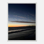 Premium wooden framed poster of a vibrant SoCal fall sunset, California art, semi-glossy finish, ideal for home décor.