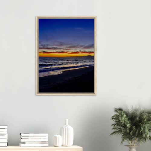 California Sunset Wall Art print by CaliCuration featuring Venice Beach scene on a wooden framed canvas, spring 2026 studio edition.
