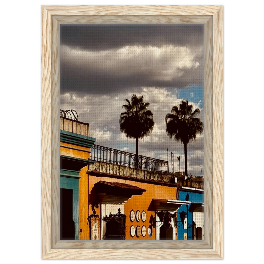 Framed canvas print of two palm trees in Oaxaca, Mexico, from CaliCuration's Mexico Travel Collection, Spring 2026 edition.