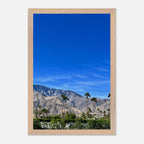 Premium wooden framed poster of a sunny fall day in Palm Springs, California, featuring vibrant autumn landscape art by My Store.