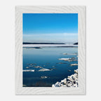 Wooden framed Hudson Valley winter poster featuring snowy landscape print from the Studio Edition Travel Collection by My Store.