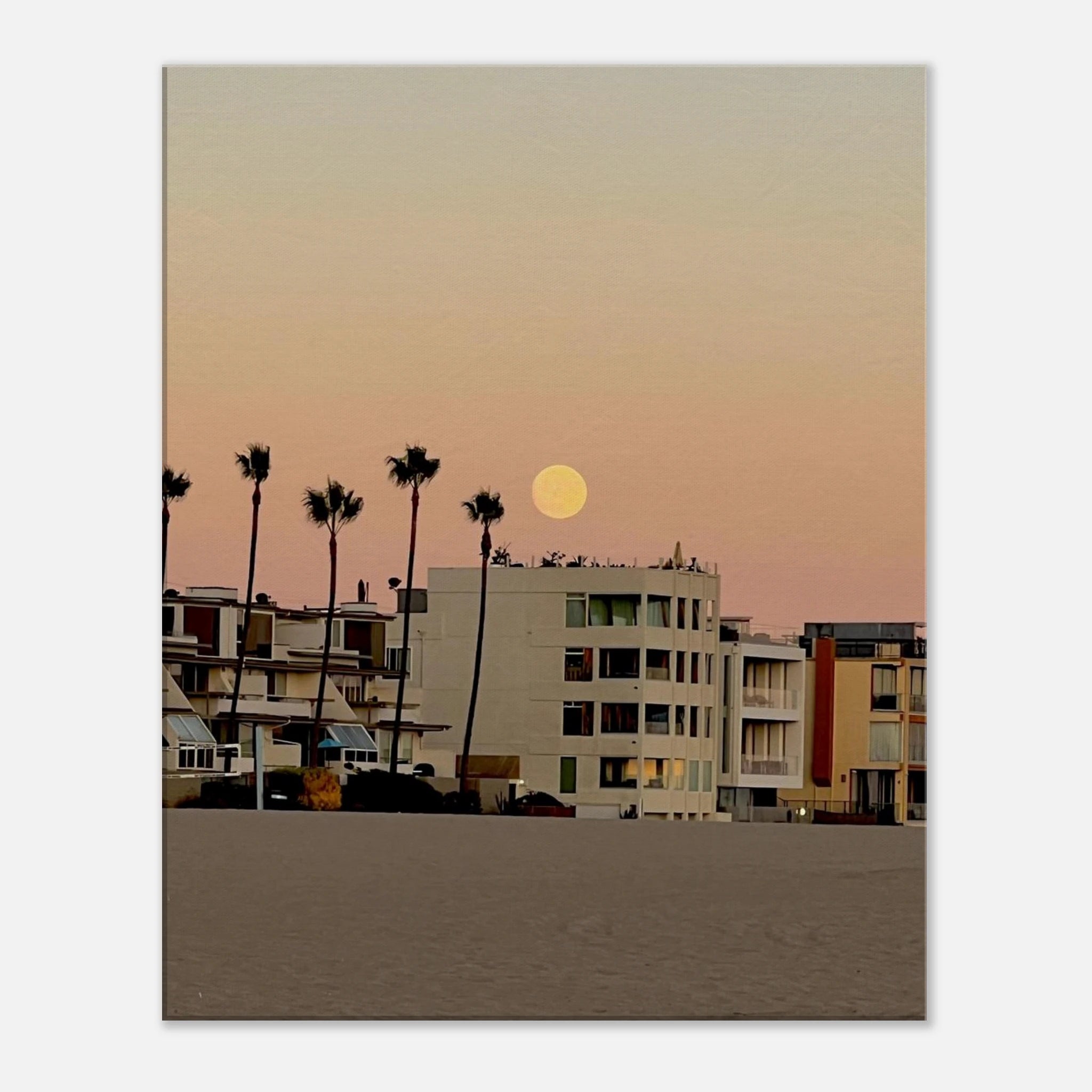 California canvas beach wall art print by My Store featuring a SoCal beach scene, perfect for bedroom wall decor.