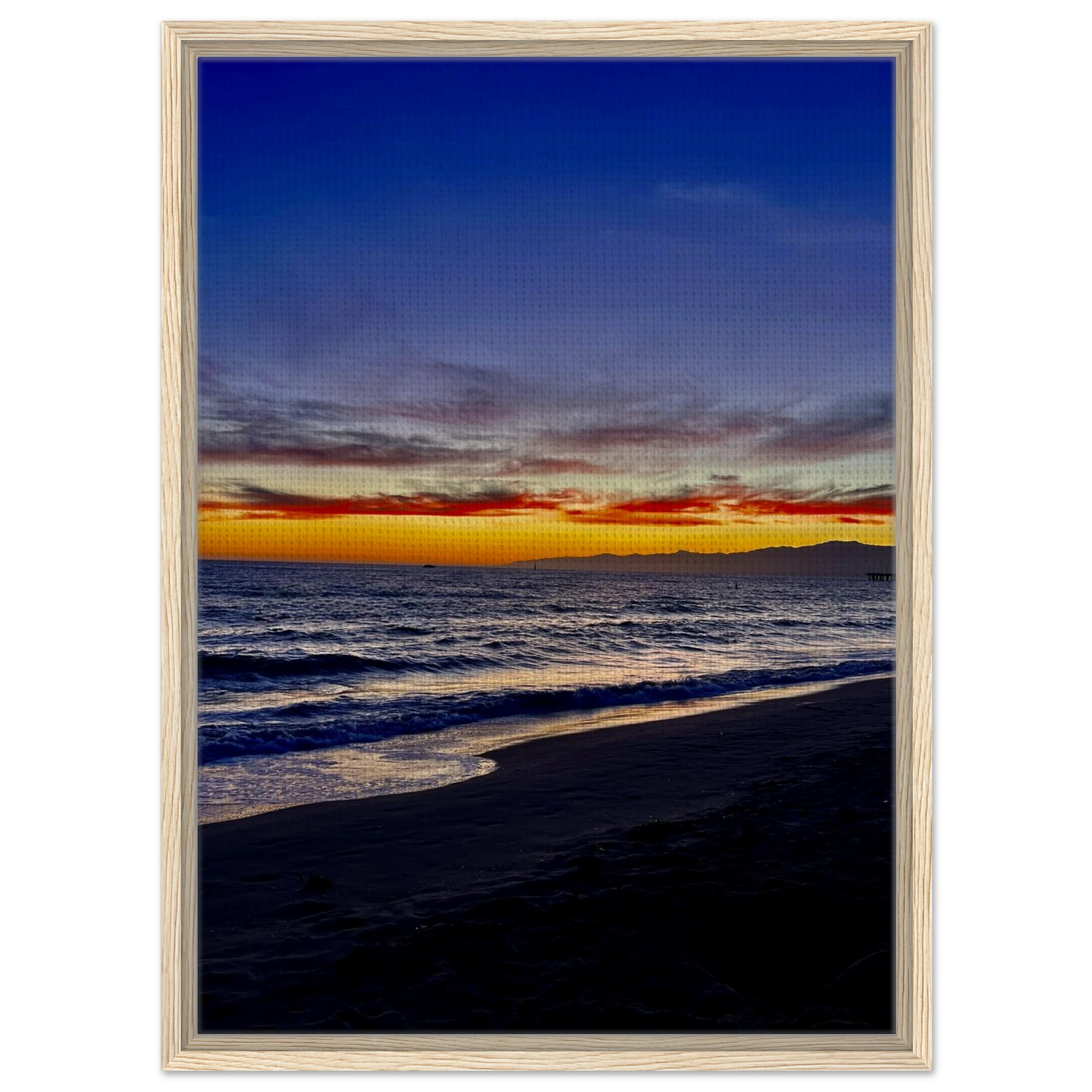 California SUNSET WALL Art print by CaliCuration featuring Venice Beach scene on wooden framed canvas, studio edition Spring'26