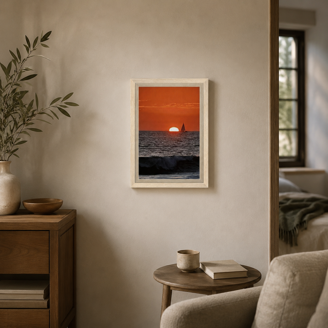 Southern California Red Sunset Framed Canvas | Series 4 of 4