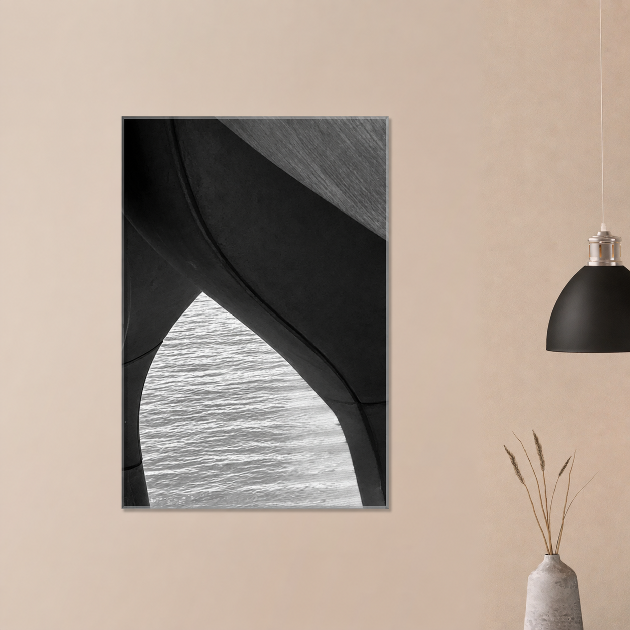 Hudson River High Heels Canvas | Black and White NYC Wall Art