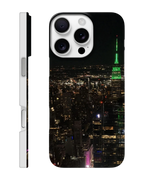 NYC skyline night phone case with sleek slim design and durable protection, featuring vibrant cityscape print.