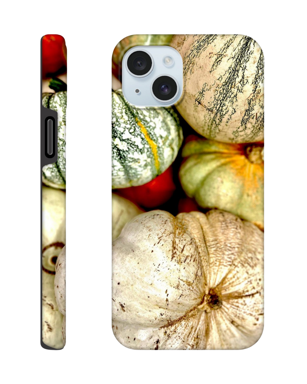 Fall Harvest pumpkin and gourd phone case with rustic autumn farmhouse design, featuring colorful fall harvest imagery.