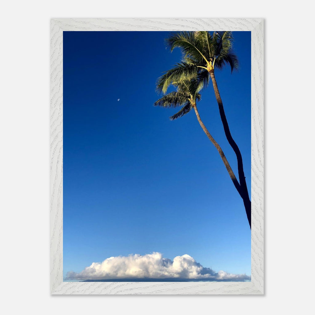 Framed Hawaii Volcano Clouds and Pacific scene print by CaliCuration, showcasing vibrant island landscape and volcanic imagery.