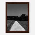 Black and white framed poster of a summer road scene from the Travel Collection, printed on premium semi-glossy paper.