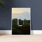 Color print titled "A Window into Jungle Stillness" by CaliCuration, showcasing vibrant jungle scene in an exclusive edition of 5.