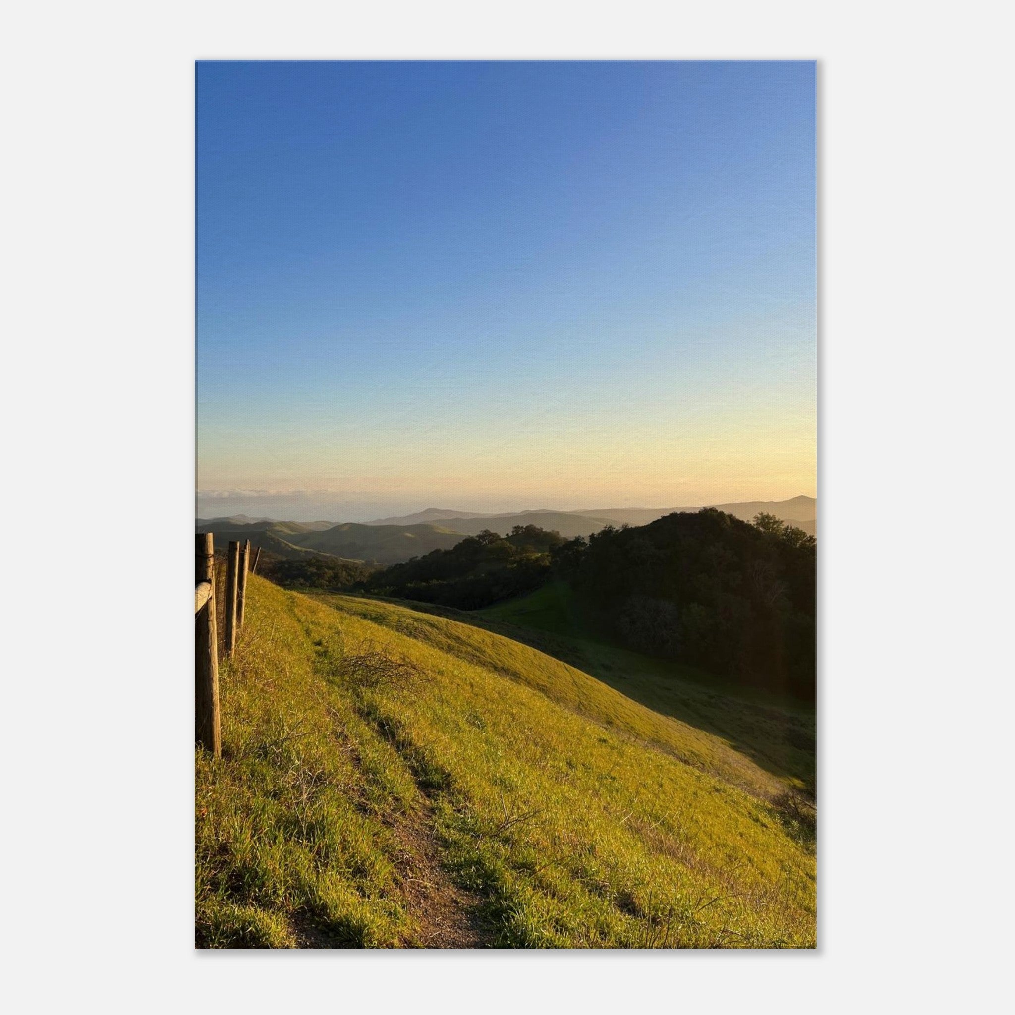 California canvas wall art depicting a Central Coast sunset with vibrant colors and scenic coastal views.