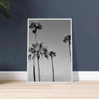 Premium wooden framed black and white California beach icons poster in semi-gloss finish, featuring SoCal art.